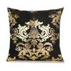 Modern Geometric Gold Bronzing Plants Leaves Cushion Cover Super Quality Polyester Pillow Cover Decorative Pillow for Sofa Chair