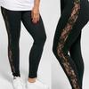 Fashion Women Mesh Lace Skinny Stretch Pencil Pants Leggings Plus Size