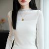 Design-Inspired Women's Ribbed Mock Neck Knit Top – New Autumn Long-Sleeve Pullover T-Shirt