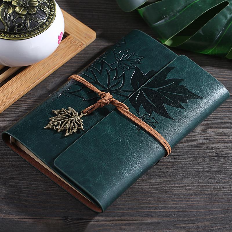Maple Leaf Retro Kraft Paper Notebook: Simplistic Student Planner & Travel Diary