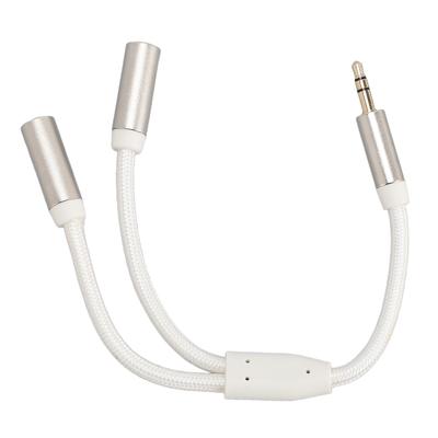 Divisor de Fone de Ouvido Anti Interferência Banhado a Ouro 3,5 mm 1 Macho para 2 Fêmeas Divisor Y Estéreo para PC