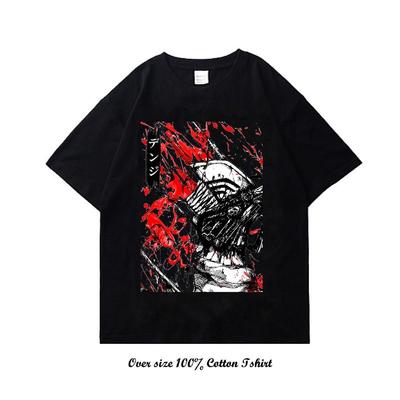 Chainsaw Man Hip Hop Streetwear Japanese Anime Graphic T Shirt Harajuku Cotton Casual Tshirt Men Summer Short Sleeve Unisex Tees