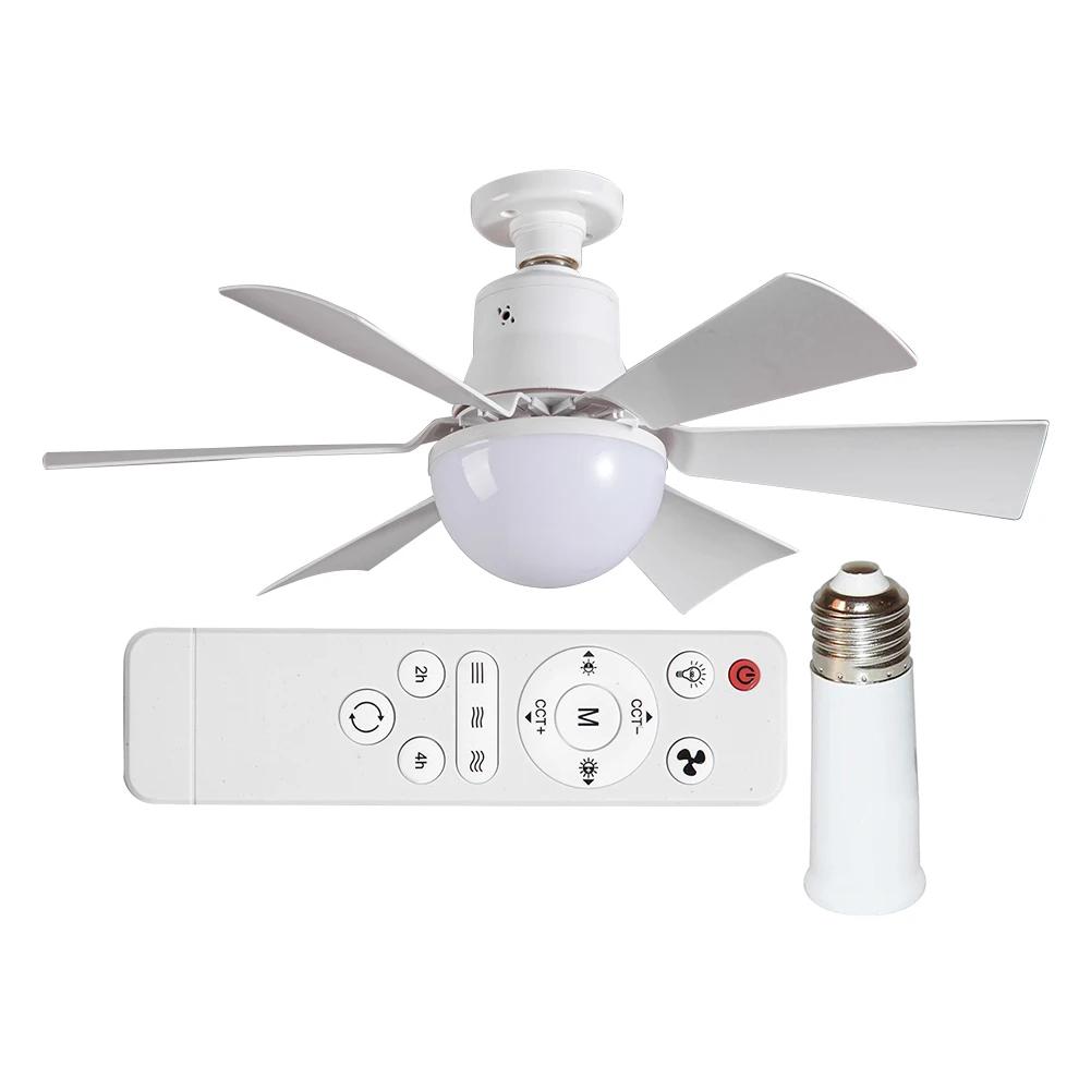 Ceiling Fan Light with Remote Timing Light Bulb Fan 3 Gear Wind Speed Wireless Fan Dimmable for Living Room Bedroom
