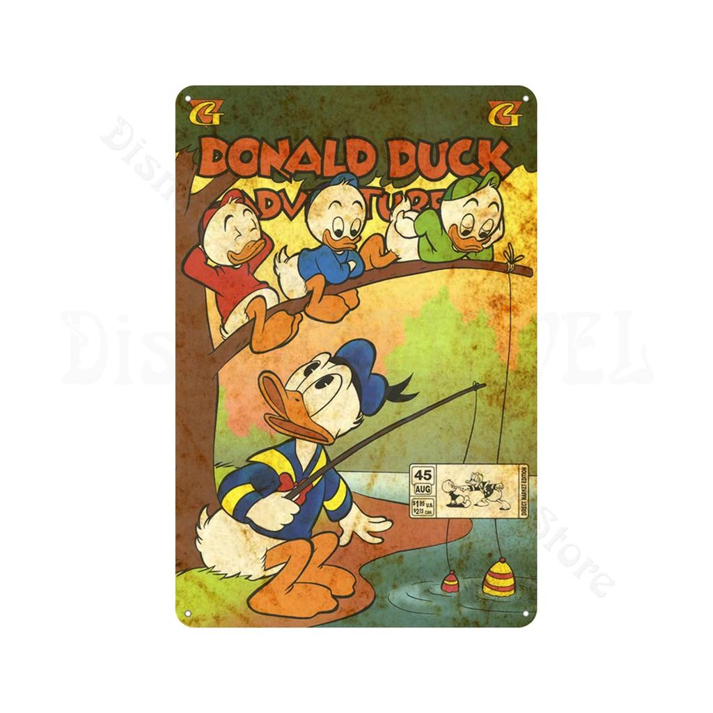 Retro Metal Tin Sign Donald Duck Tin Plaque Metal Poster Cartoon Tin Plate Metal Sign For Man Cave Club Decoration
