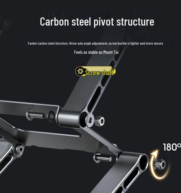 Three-Tier Foldable Carbon Steel Computer Stand with Lifting Heat Dissipation, Multifunctional Design