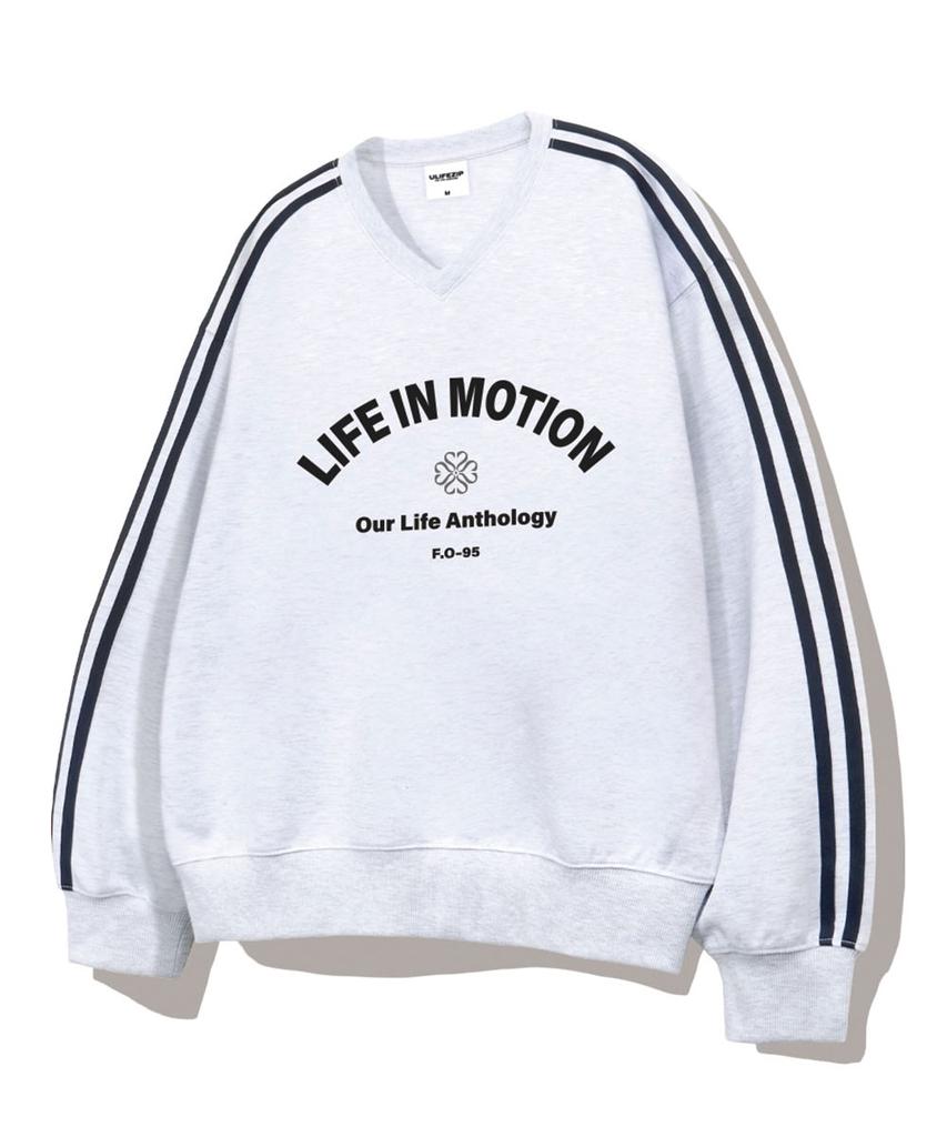 ULIFEZIP Arch In Motion Oversized Track V-Neck Sweatshirt 5 Colors [Ulzv_2004]