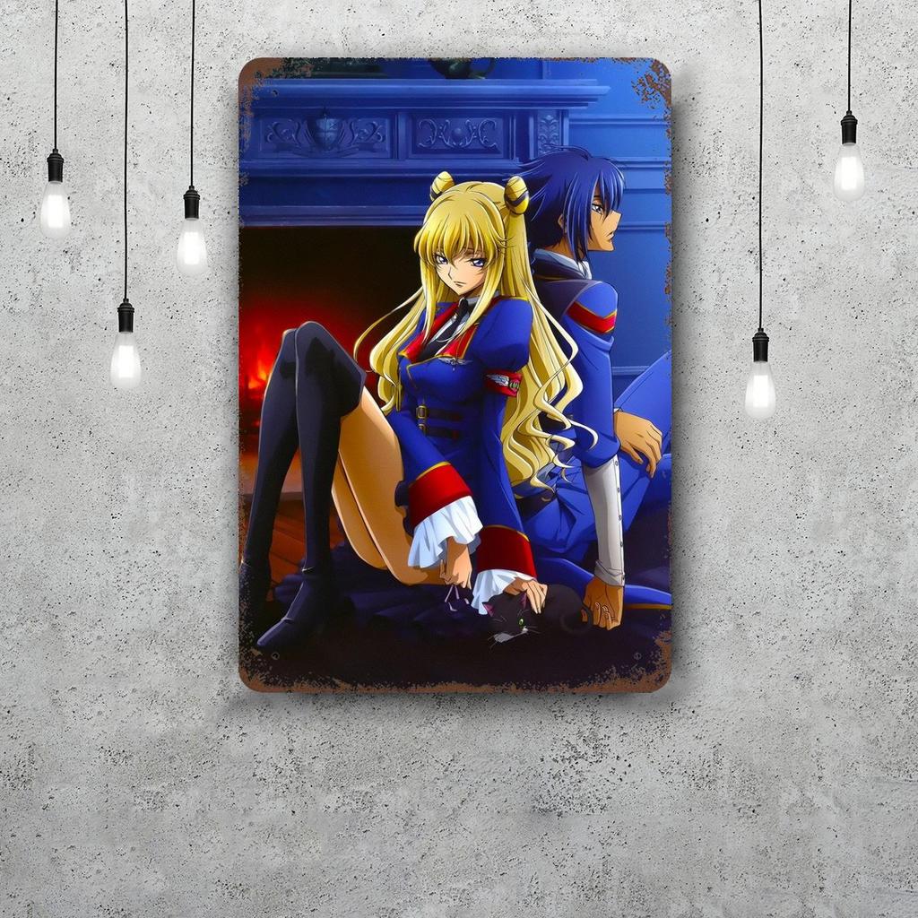 Code Geass Anime Vintage Metal Tin Signs Posters Decor Retro Metal Plaque Wall Art Decor for Garage Bar