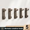 5PCS Heavy Duty Self-Adhesive Hooks, No Drilling Required-Strong Plastic Wall Hooks for Bathroom,Kitchen,Wardrobe & Door Storage