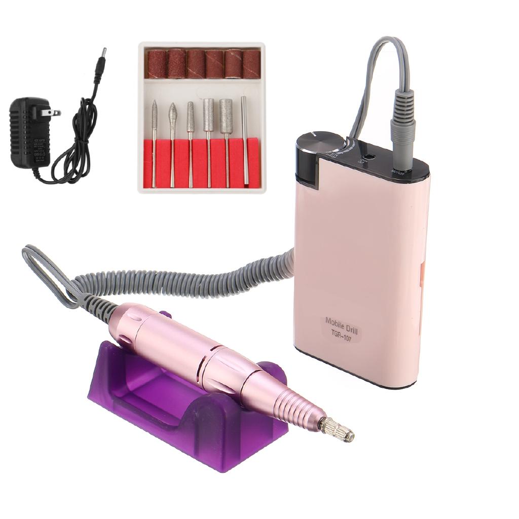 Perceuse à ongles portable rechargeable 30 000 tr/min, machine de manucure, lime à ongles électrique, outils pour nail art, ensemble pour forets à ongles