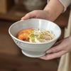 Japanese Hat Ramen Bowl Household High-Value Ceramic Salad Bowl Large Bowl Instant Noodle Bowl Restaurant Tableware