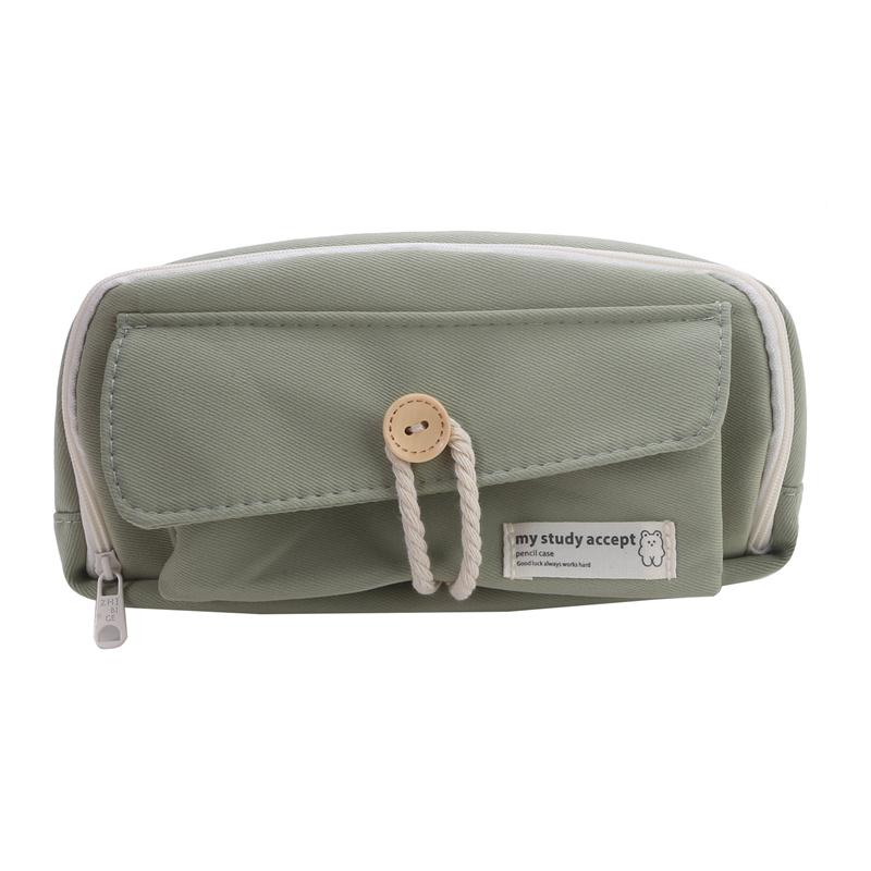 

Пенал большой емкости в японском стиле, канцелярский чехол, минималистичная студенческая канцелярская сумка мятный зеленый
