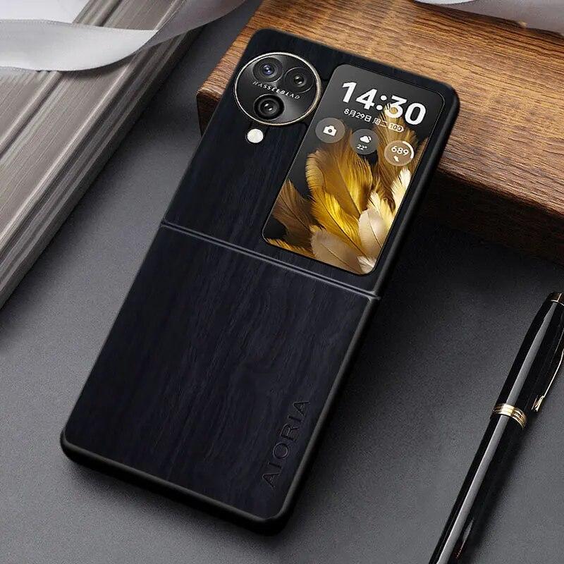 

Чехол для Oppo Find N3 N2 Flip, уникальный дизайн, легкий чехол из искусственной кожи с деревянным рисунком, чехол find n3 flip чёрный