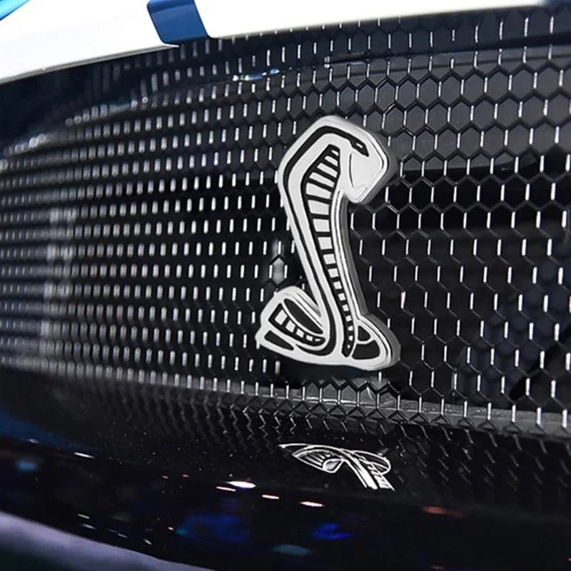 Metal Car Front Grille Emblem for Ford Shelby GT500 Mustang Fiesta Focus Mondeo Kuga Ranger Explorer Rear Trunk Badge Sticker