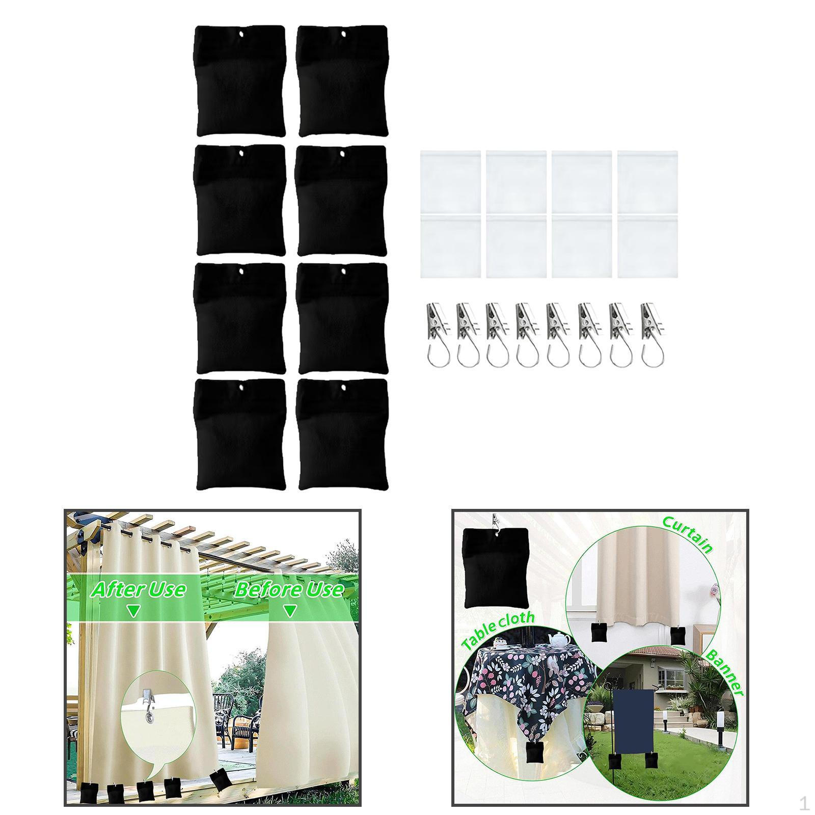 

8 Грузиков для штор с зажимами, предназначенных для использования на открытом воздухе чёрный