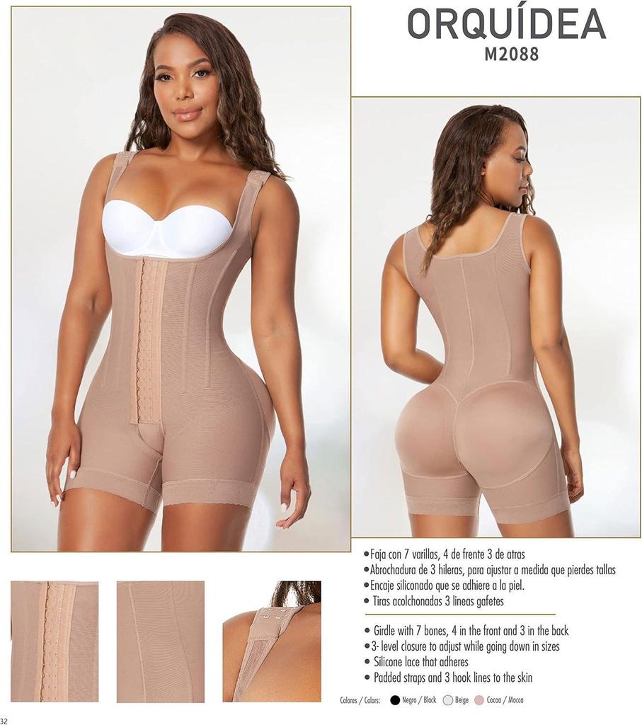 European & American Plus Size Open-Crotch Body Shaper: Hip Lifting, Tummy Control Bodysuit with Row Buckle.
