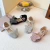 2026 Korean Style Girls' Summer Sandals with Bow, Soft Sole, Rhinestones, Perfect for Dance and Performances.