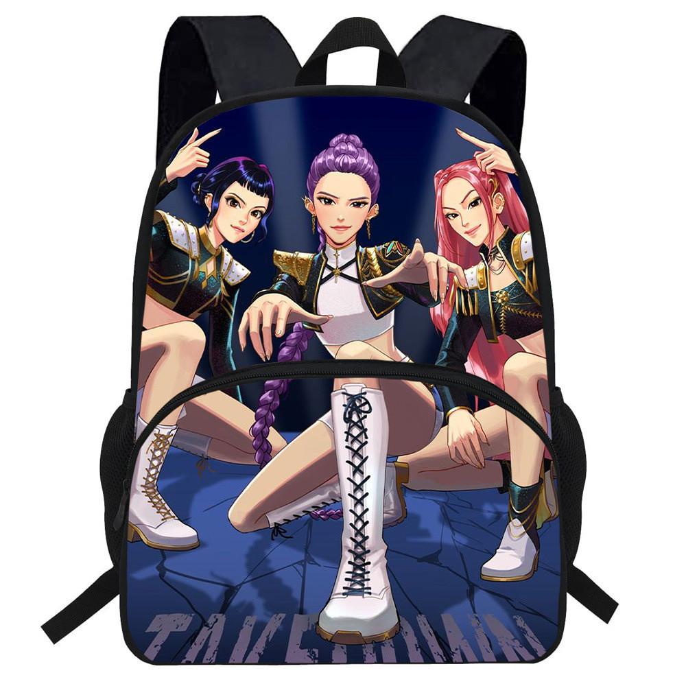 Hunters Demon Kpop Cartoon School Backpack Durable Material Anti Shock Students