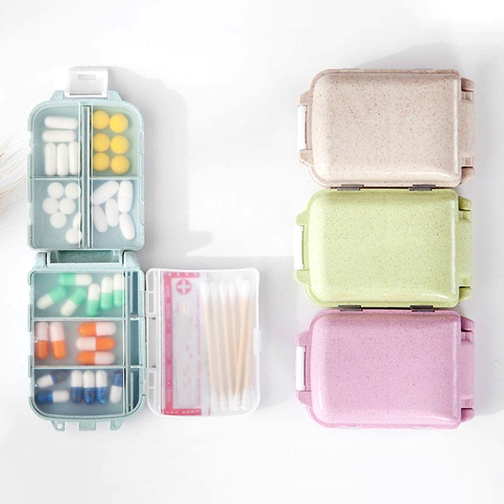 Pill Box Sealed Portable Container Collapsible Tablet Organizer Storage Divider Hiking Indoor Outdoor Dispenser