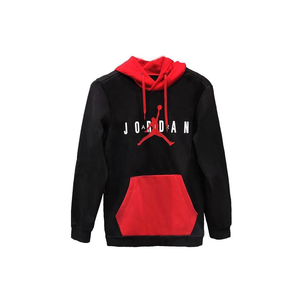 Jordan Logo Print Drawstring Hoodie With Long Sleeves Men Tops Black CQ7708-010