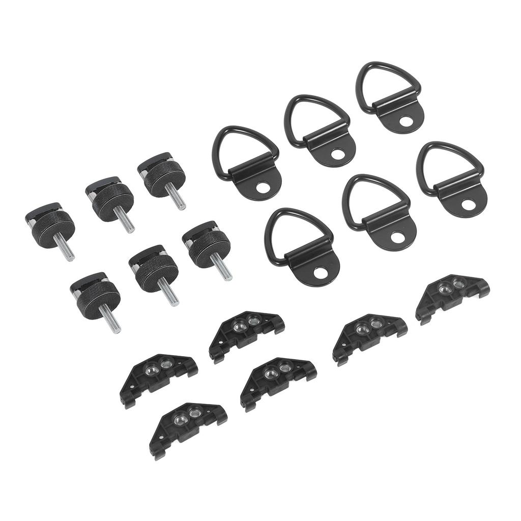 6 Sets Hard Top Bolts with D Rings Steel Billet Aluminum Quick Removal Fastener Thumb Screw Nut Kit for Wrangler JK JLU