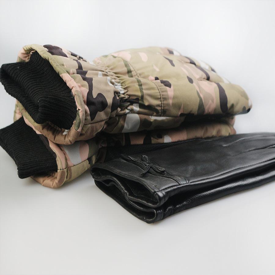 Ski Gloves Men'S Camouflage Winter Warm Thickened Velvet