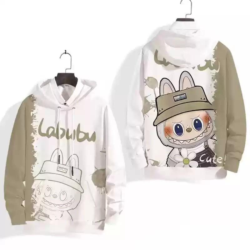 2025 New Labubu Cartoon Cute Children's Hoodie Anime Sportswear Girls' Long Sleeve Top Role Playing 3D Hoodie