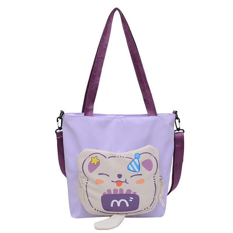 Large capacity women's bag tote bag new shoulder bag cartoon sweet messenger bag tutoring bag