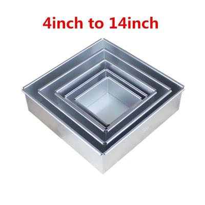 Vierkante Taartvorm met Verwijderbare Bodem Geanodiseerd Aluminium Bruiloft Verjaardag Bakken Taartblik Cheesecakevorm Chiffonvorm sjabloon