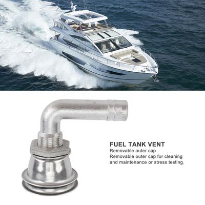 Évent de réservoir de carburant marin à travers la coque, évent de réservoir de carburant en acier inoxydable à 90 degrés pour Yachts, accessoires de navires, tuyau de 5/8 pouces