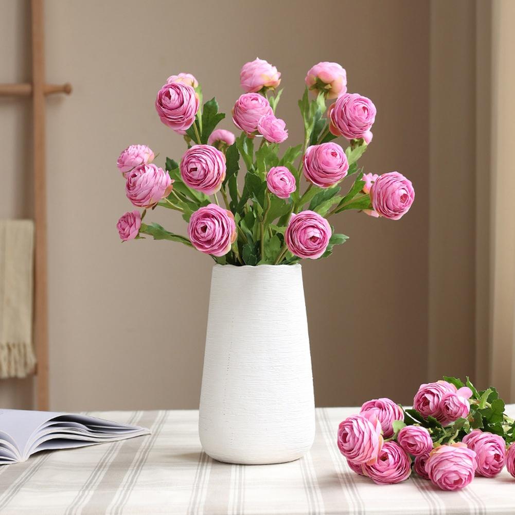 Realistic Dew Lotus Silk Flower Artificial Floral Arrangement for Home Office Wedding with Adjustable Wire 43cm