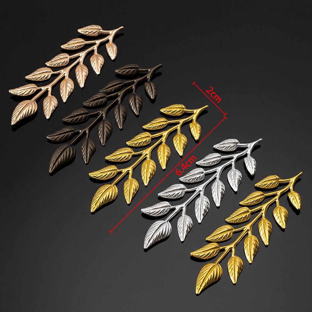 Vintage Men's Suit Brooches Parts Leaf-shaped Shirt Collar Breastpin Decoration Supplies Party Hair Jewelry Making Accessories