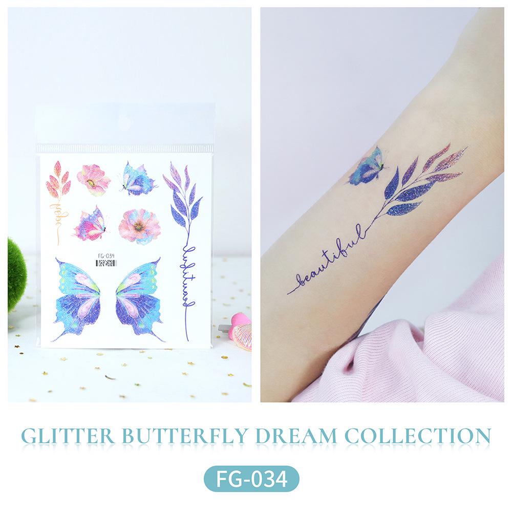 Rikalong Waterproof Glitter Butterfly Tattoo Stickers for Music Festival & Children's Face Makeup