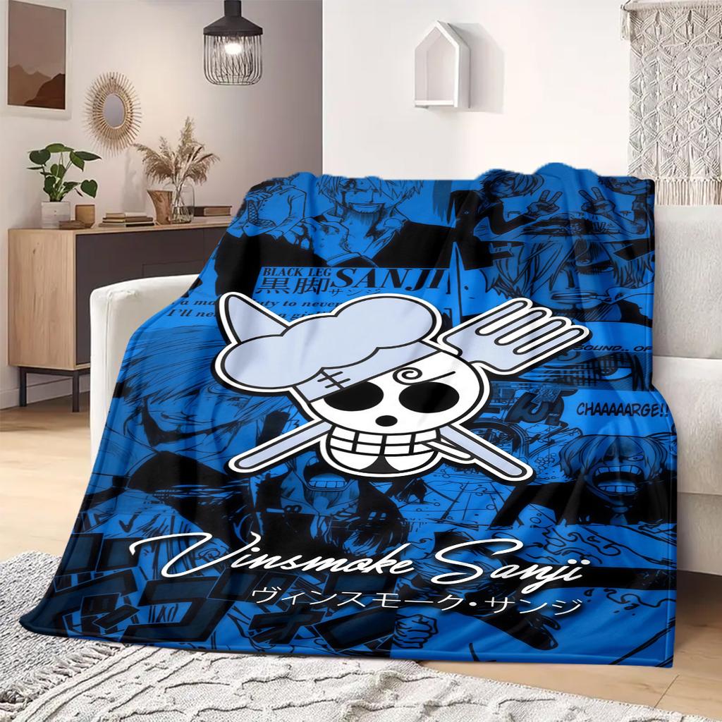 ONE PIECE Straw Hat Pirates Print Blanket Warm Comfortable Flannel Blanket Suitable for Bedrooms,Sofas, Beds,Chairs -QIAO109