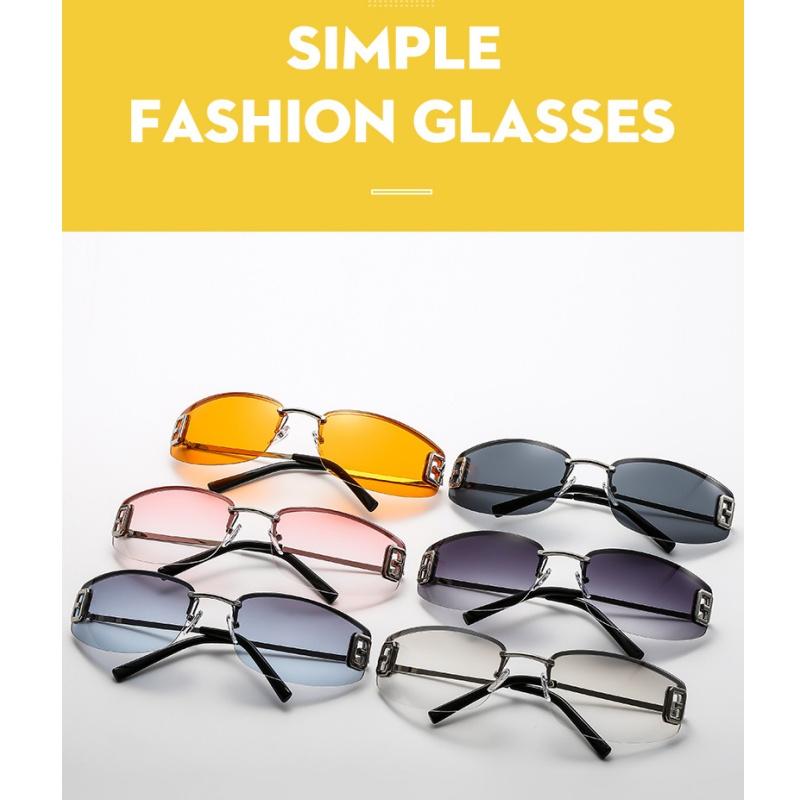 Women's sunglasses, men's and women's fashion frameless sunglasses