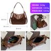 New Retro Handbag Bag Women's Bag Trendy Commuter Tote Bag Double Zipper Oily Leather Shoulder Messenger Bag