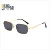 Box metal new sunglasses women's fashion versatile glasses ins style retro sunscreen UV sunglasses