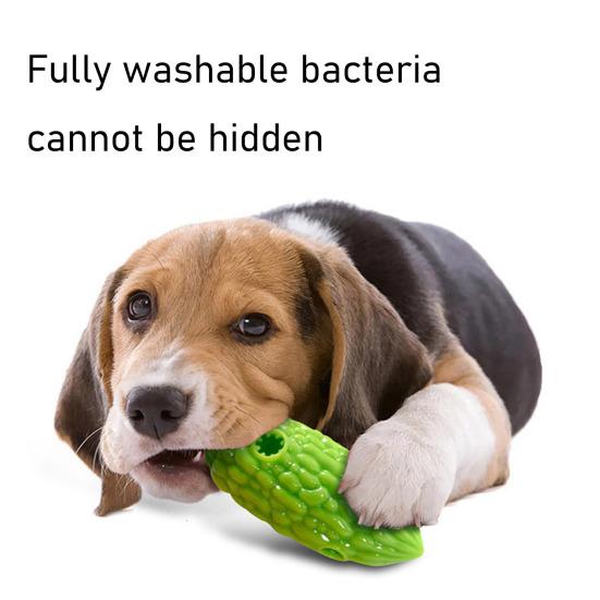 Pet Toy Interactive Puzzle Food Leakage Design Bite-Resistant Chew Toy Simulated Bitter Melon Shape Washable Teeth Cleaning Puppy Toy