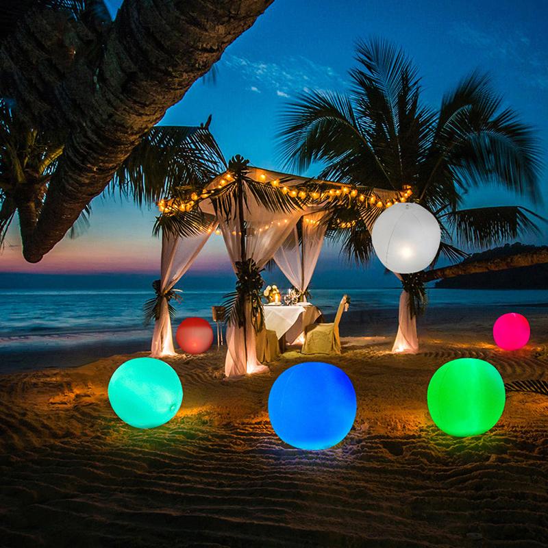 Glowing Beach Ball Remote Control Led Light Swimming Pool Toy 13Colors Glow Ball