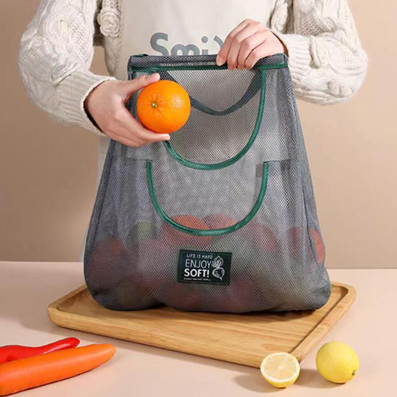 Garbage Bag Storage Box Bag Wall Hanging Bag Washable Mesh Storage Bags Plastic Bag Holder Dispenser Kitchen Tools