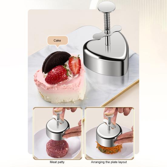 Stainless Steel Onigiri Mold Sushi Rice Ball Maker Round Star Flower Shape Bento Rice Press Food-Safe Kitchen Tool for Cakes Patties Salads