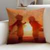 Cushion Cover Cushion Cover Pillowcase, Anti-Mite Invisible Zipper, Linen Sofa Cushion S-Sky C-Children Of The L-Light