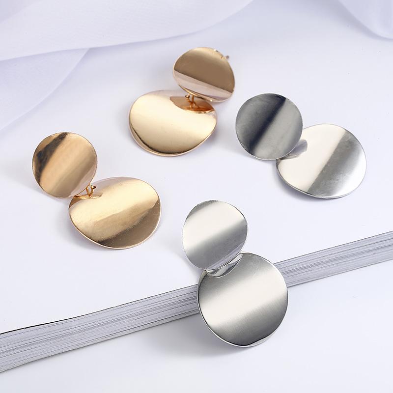 2025 New Unique Metal Drop Earrings Trendy Gold Color Round Statement Earrings for Women New Arrival wing Fashion Zircon