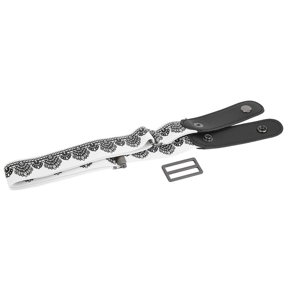 

Women Men Elastic Comfortable Waist Belts Buckle 2 Colors Waistband(Printed White)