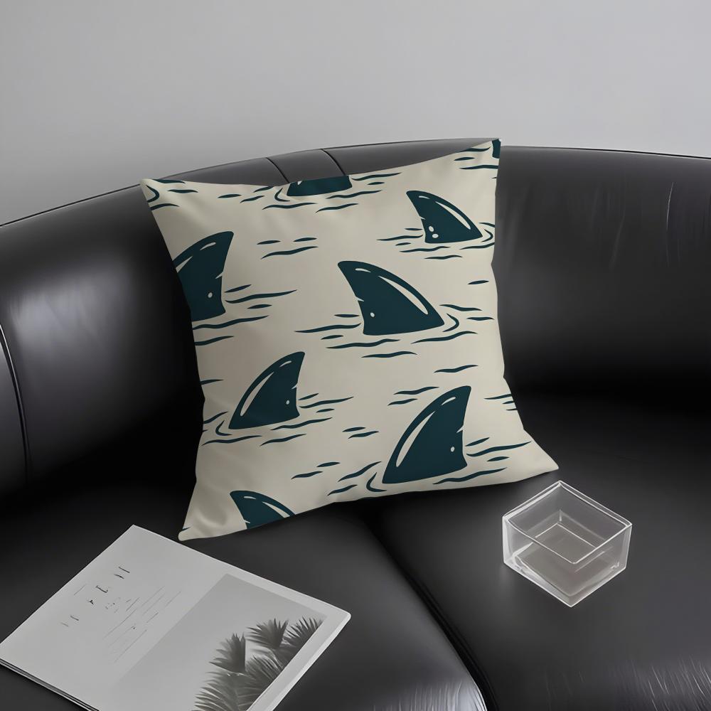 Shark Fashion Cushion Cover Pillowcase Ultra Soft Skin Friendly Fabric Cloud Like Comfort & Concealed Zipper