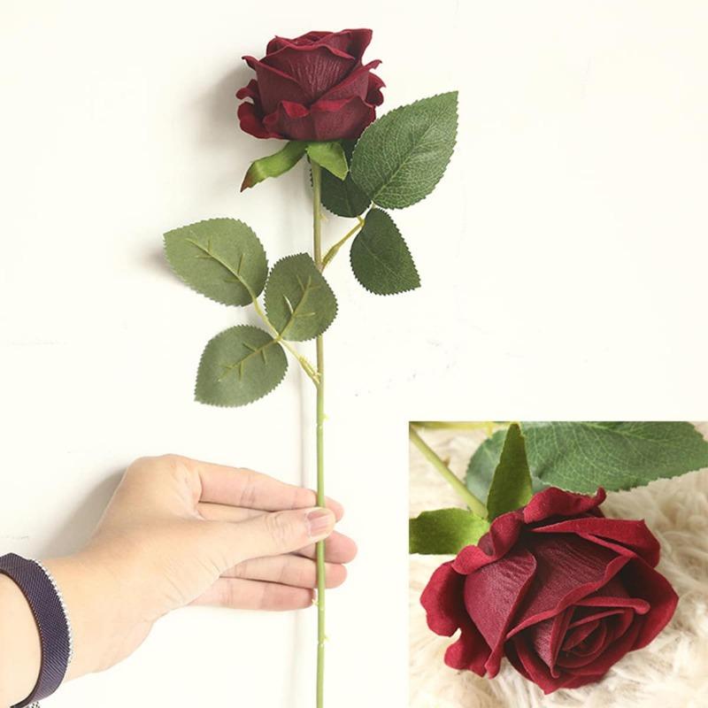 5 Pcs Artificial Flowers Silk Rose Long Stem Bouquet for Wedding Home Decoration Fake Flowers DIY Wreath Supplies Accessories