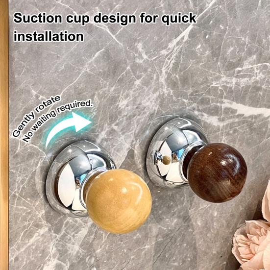 Vacuum Suction Cup Hooks Push-to-Lock No Drill No Nails No Glue Required Wall Hook Heavy Duty Round Spherical Design Hanging Hook for Keys Towels Hats