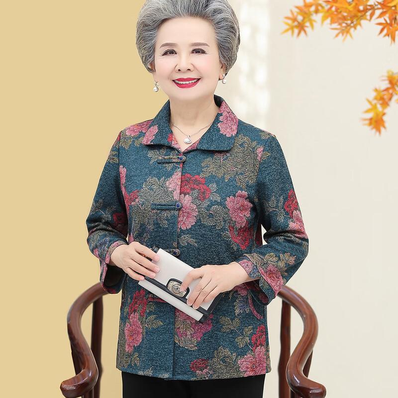 

YUZHAOLIN Женский пожилой осенний пиджак Тан 5XL