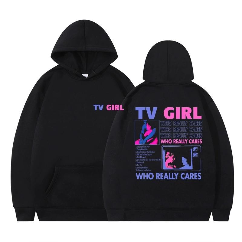 

TV GIRL Men Women Hoodies Autumn Casual Pullover Hoodie Fashion Sweatshirts Hip Hop Sweatshirt Clothes XS чёрный