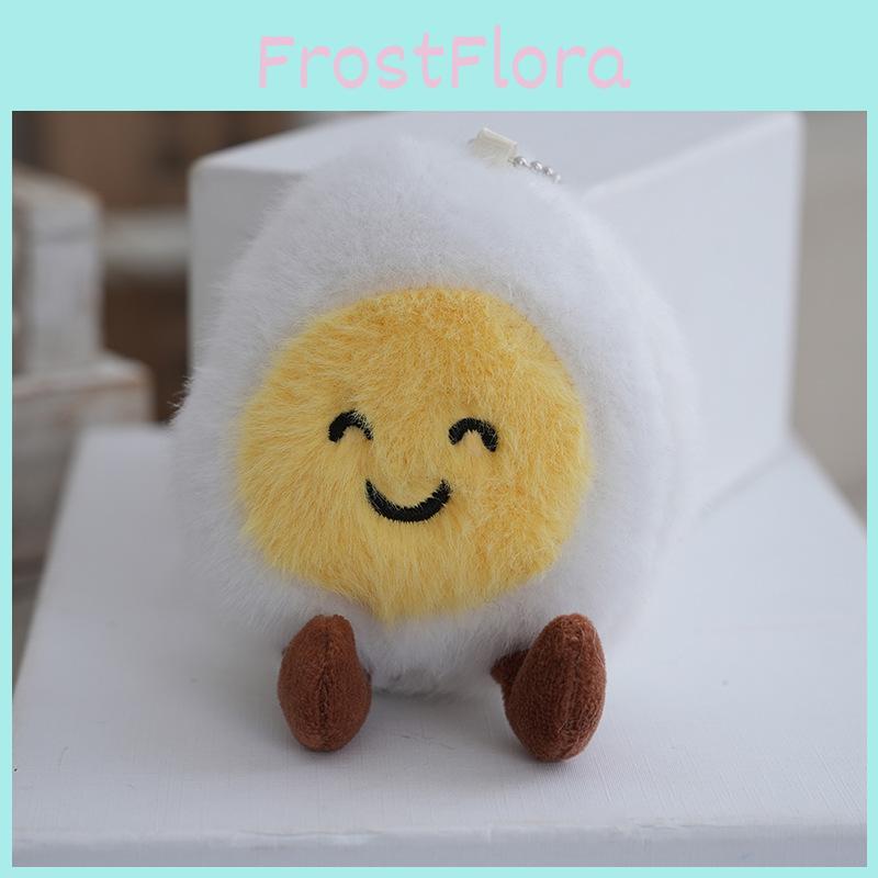 Boiled Egg Cheerful Plush Toy Pp Cotton Stuffed Animal Gift For Bag Decoration