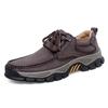 Retro Style Leather Loafers Mens Comfort Casual Shoes Breathable Male Driving Footwear Moccasin Travel Climbing Camping Footwear